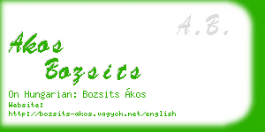 akos bozsits business card